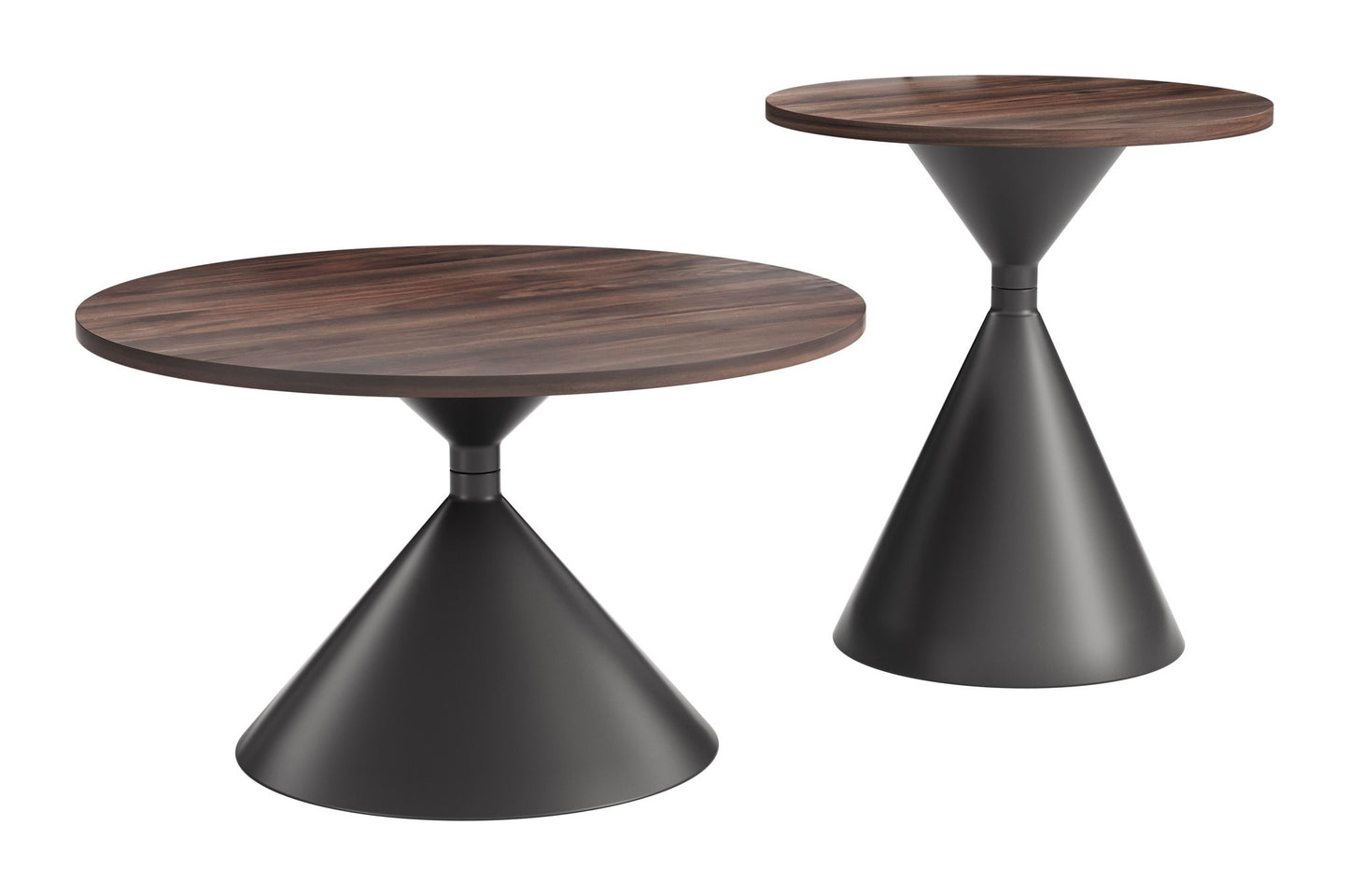 Rosk - Coffee Table Set - Walnut / Black