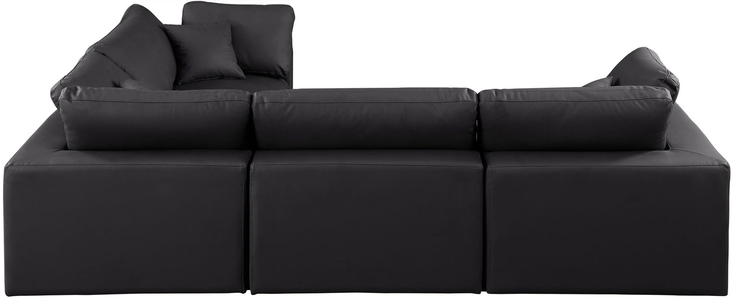 Comfy - 4 Piece Faux Leather Modular Sectional