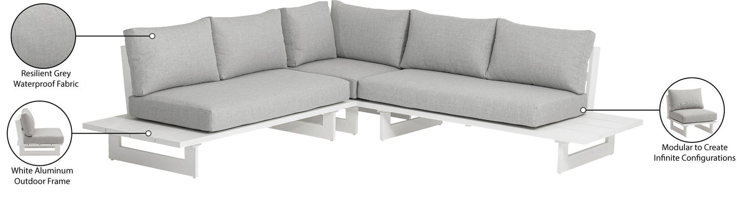 Maldives - Water Resistant Outdoor Patio Sectional With White Frame