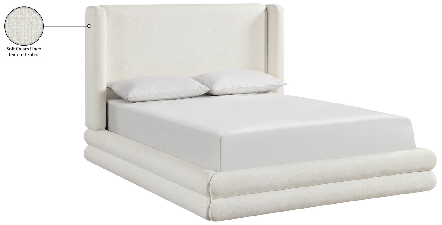 Chandra - Linen Textured Fabric Upholstered Bed