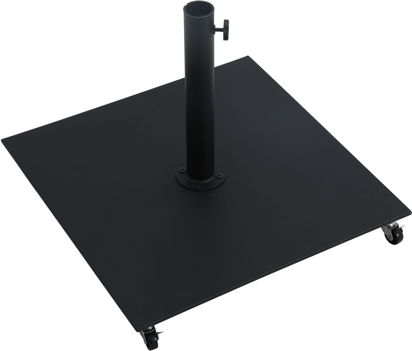 Fiji - Aluminum Patio Umbrella With Square Black And Teak Base