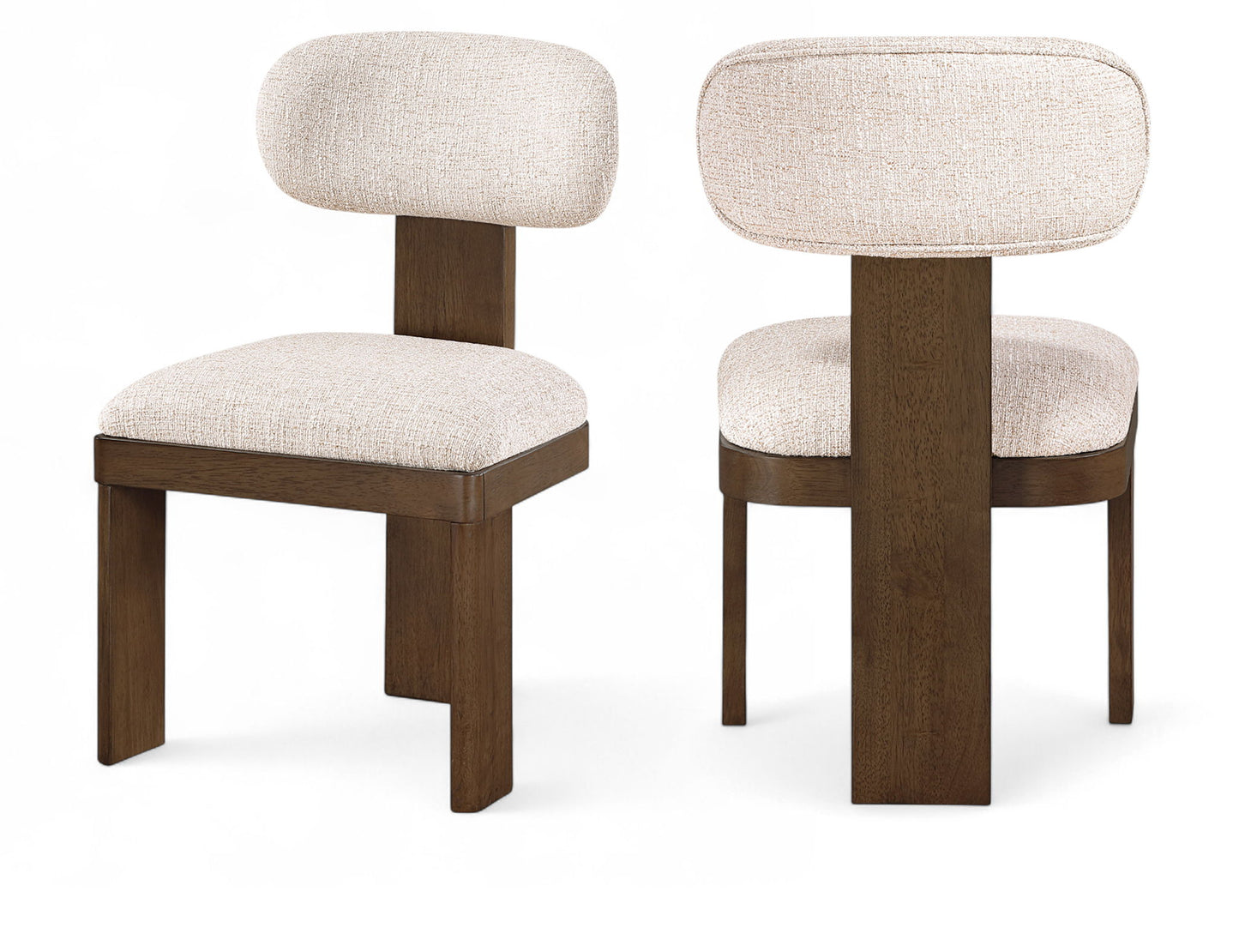 Timbra - Linen Textured Fabric Upholstered Dining Chair (Set of 2) - Walnut Base