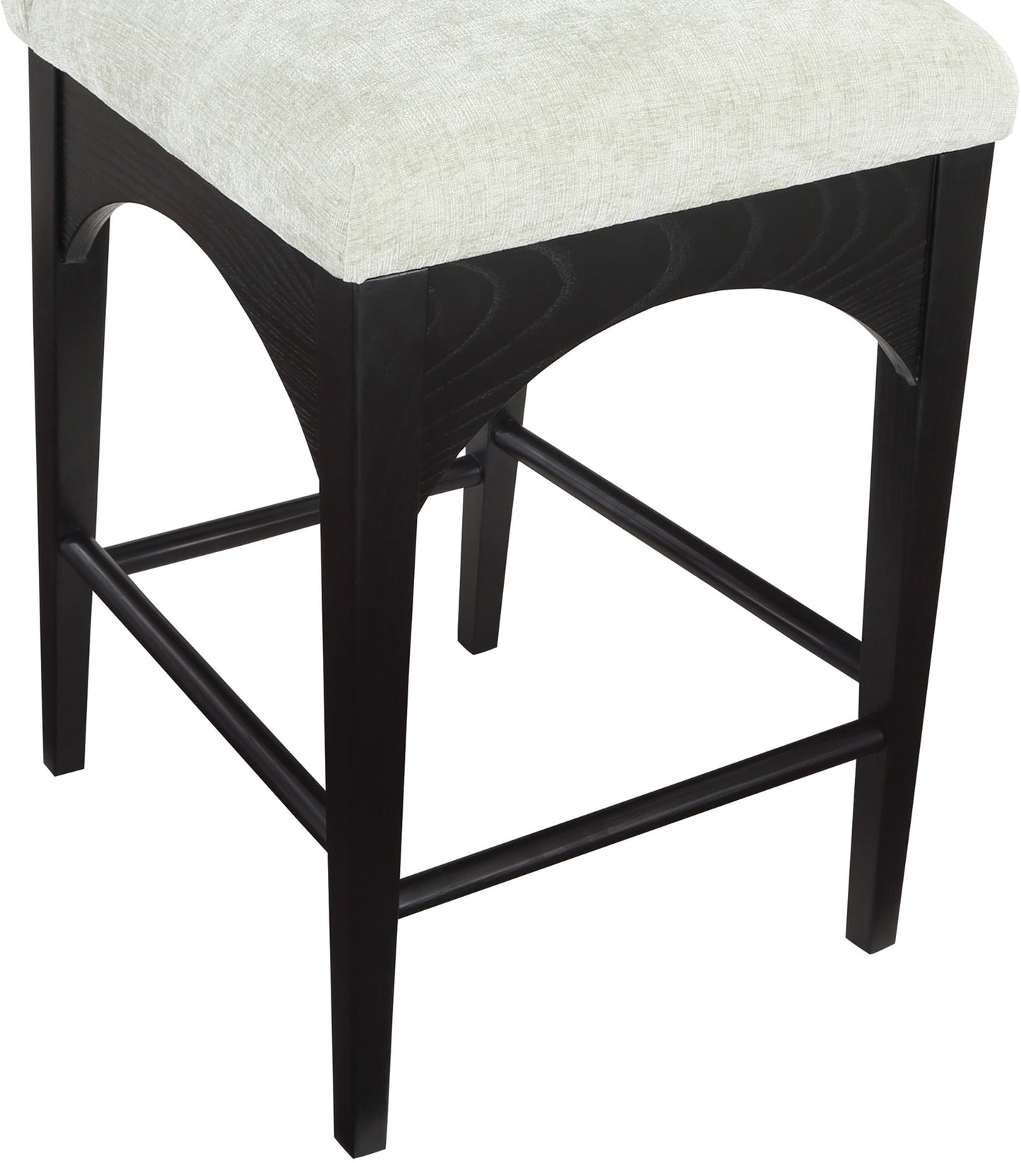 Waldorf - Chenille Stool With Black Legs