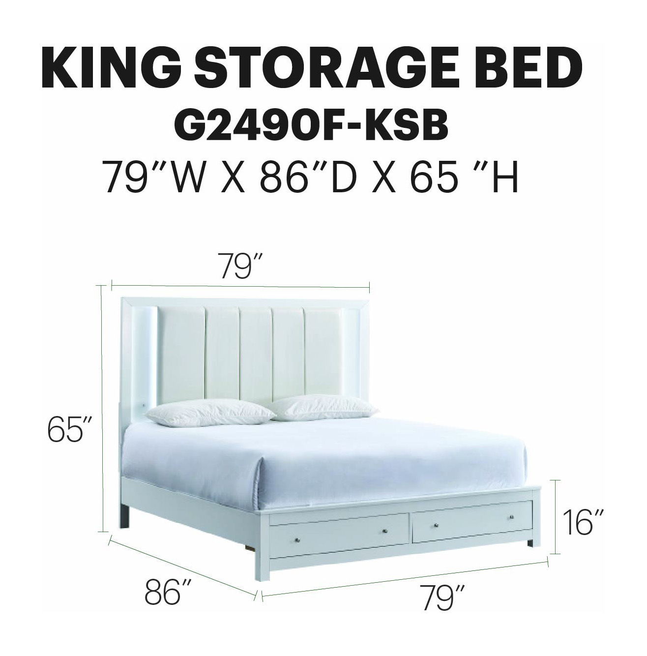 Glory Furniture - Burlington - Storage Bed