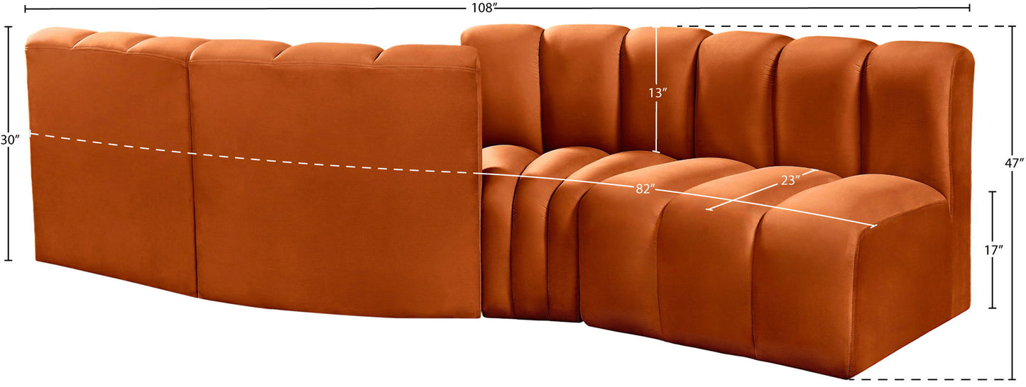 Arc - Velvet 4 Piece Sofa