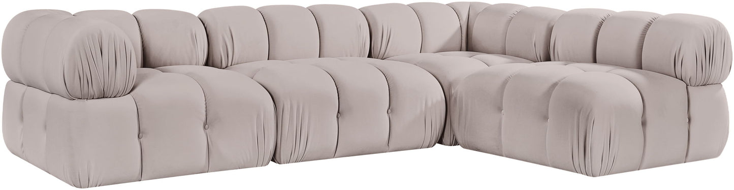 Orin - Fabric Velvet 4 Piece Modular Sectional