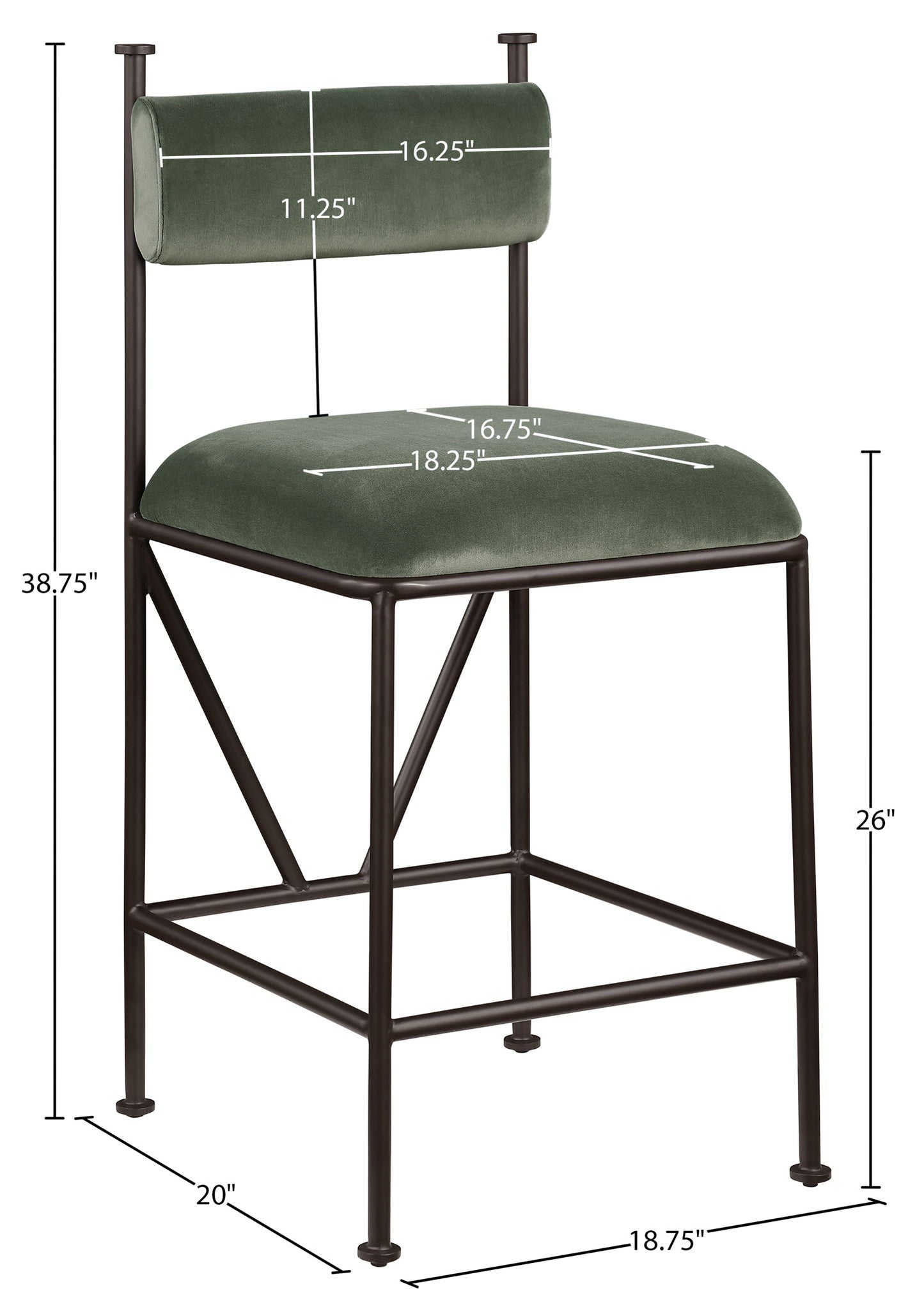 Monarch - Velvet Counter Stool (Set of 2)