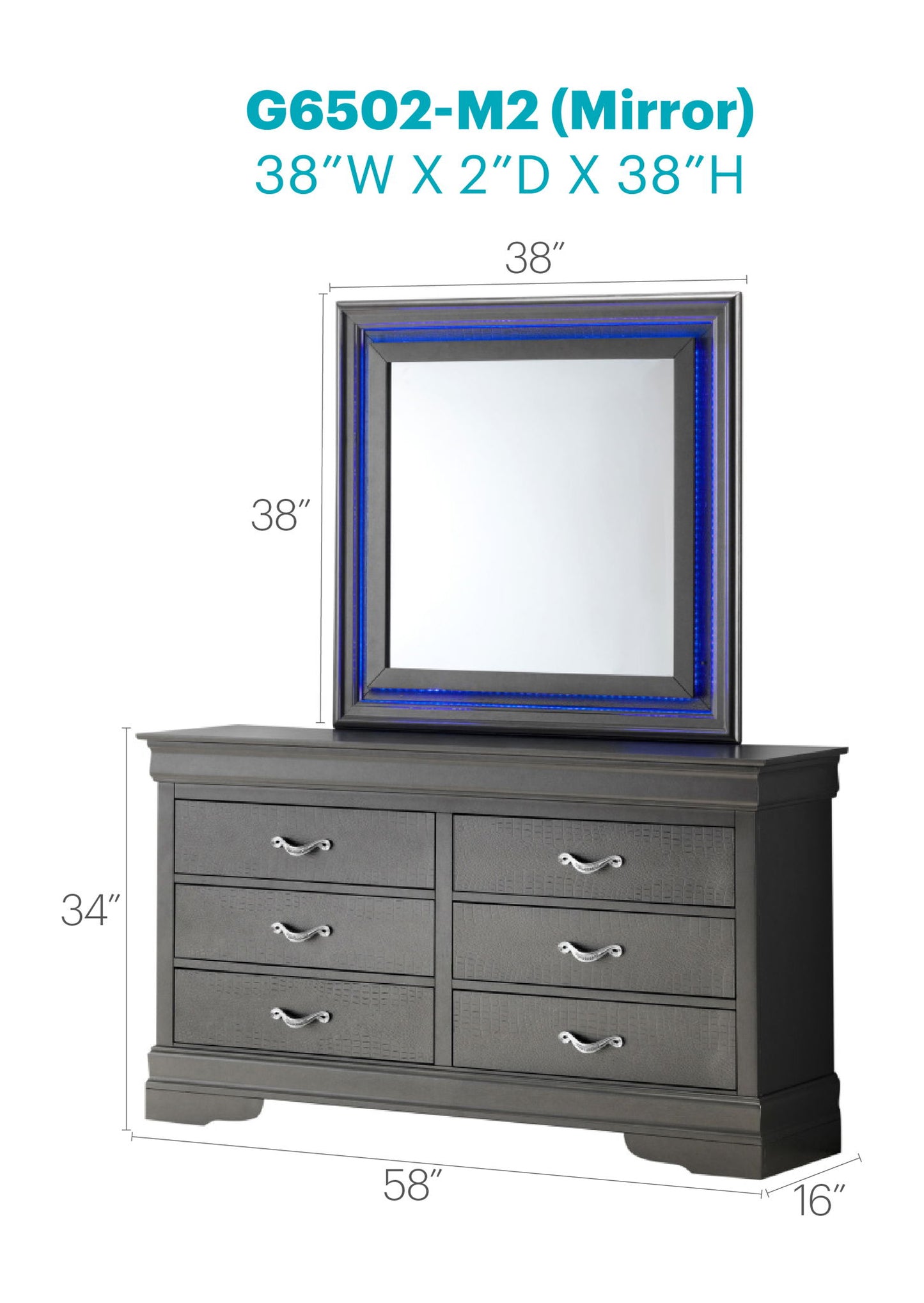 Glory Furniture - Lorana - Mirror With LED