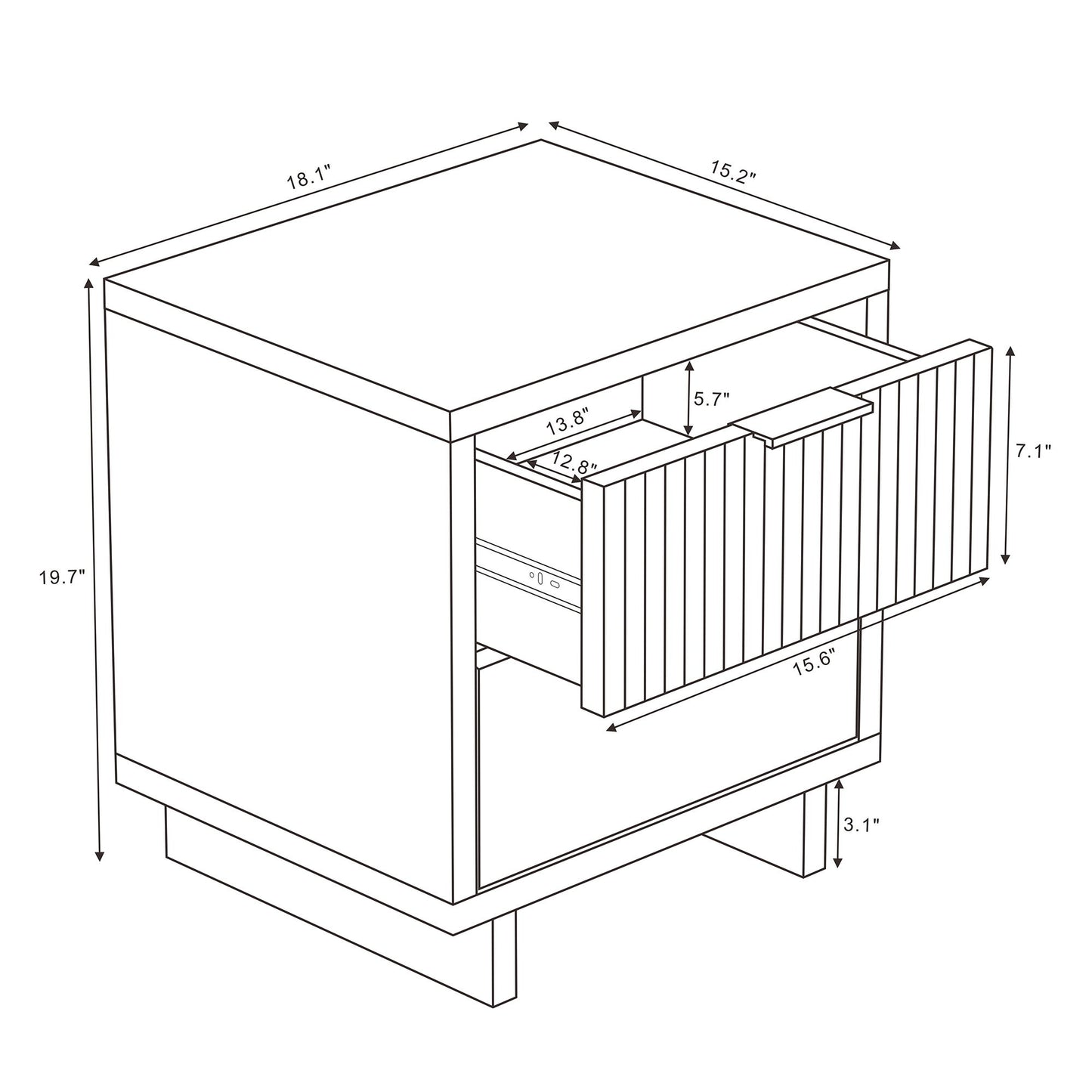 Manhattan Elara - Solid Wood Nightstand