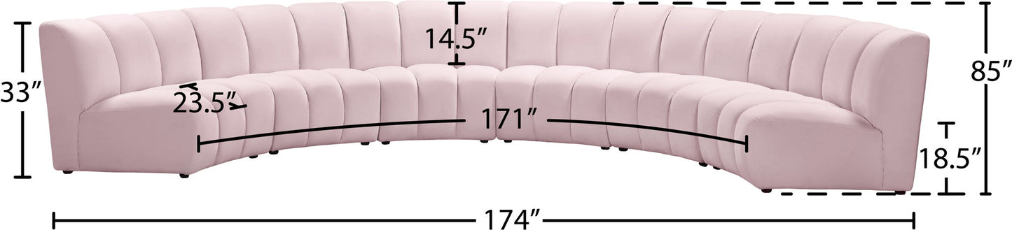 Infinity - 6 Piece Velvet Modular Sectional