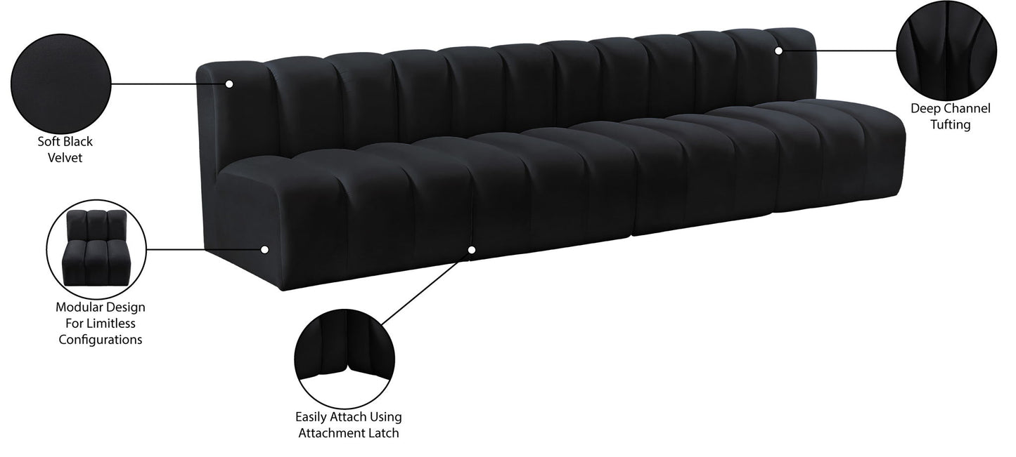 Arc - Velvet 4 Seats Modular Sofa