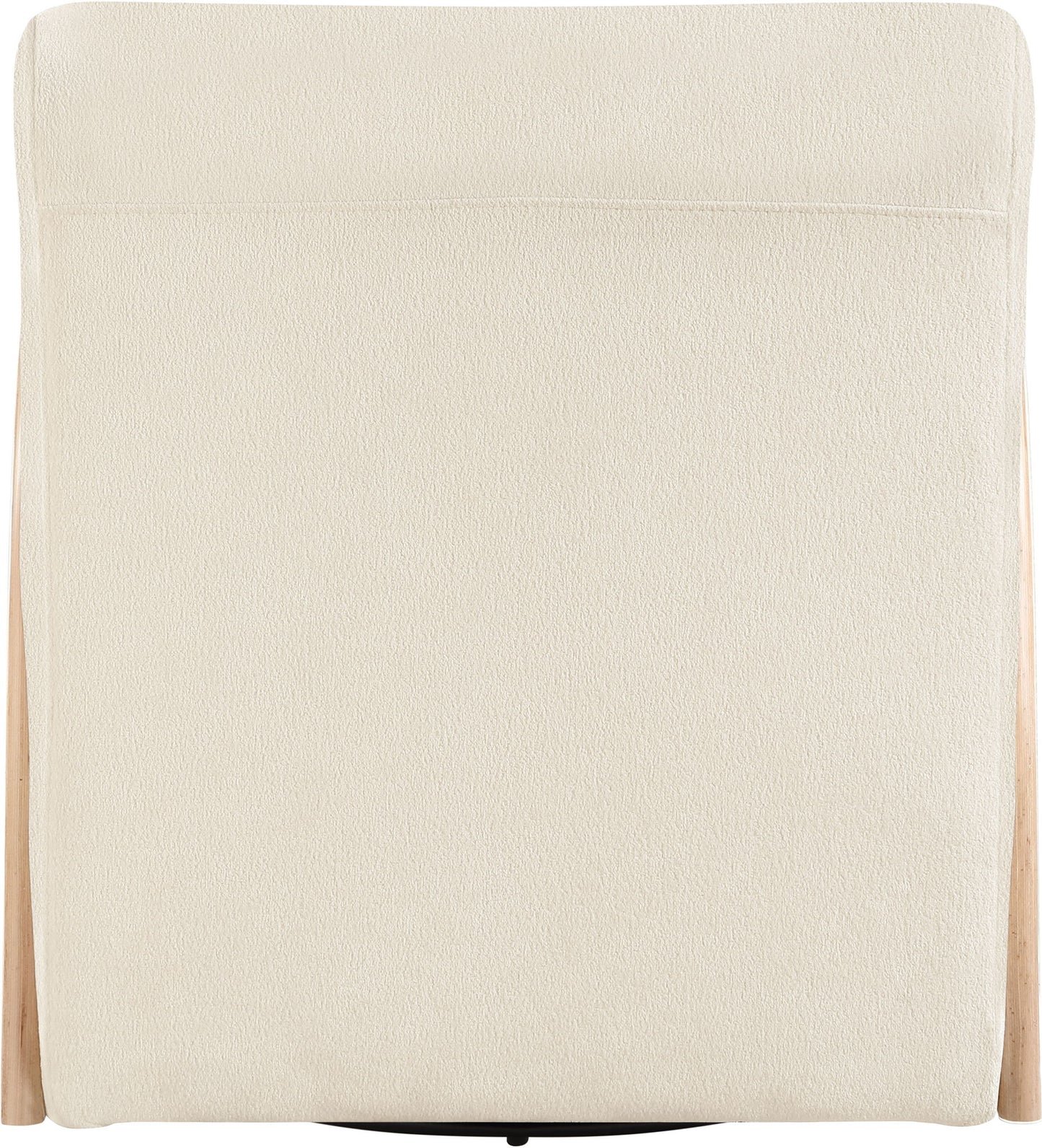 Neria - Chenille Fabric Upholstered Swivel Accent Chair - Cream / Painted Natural