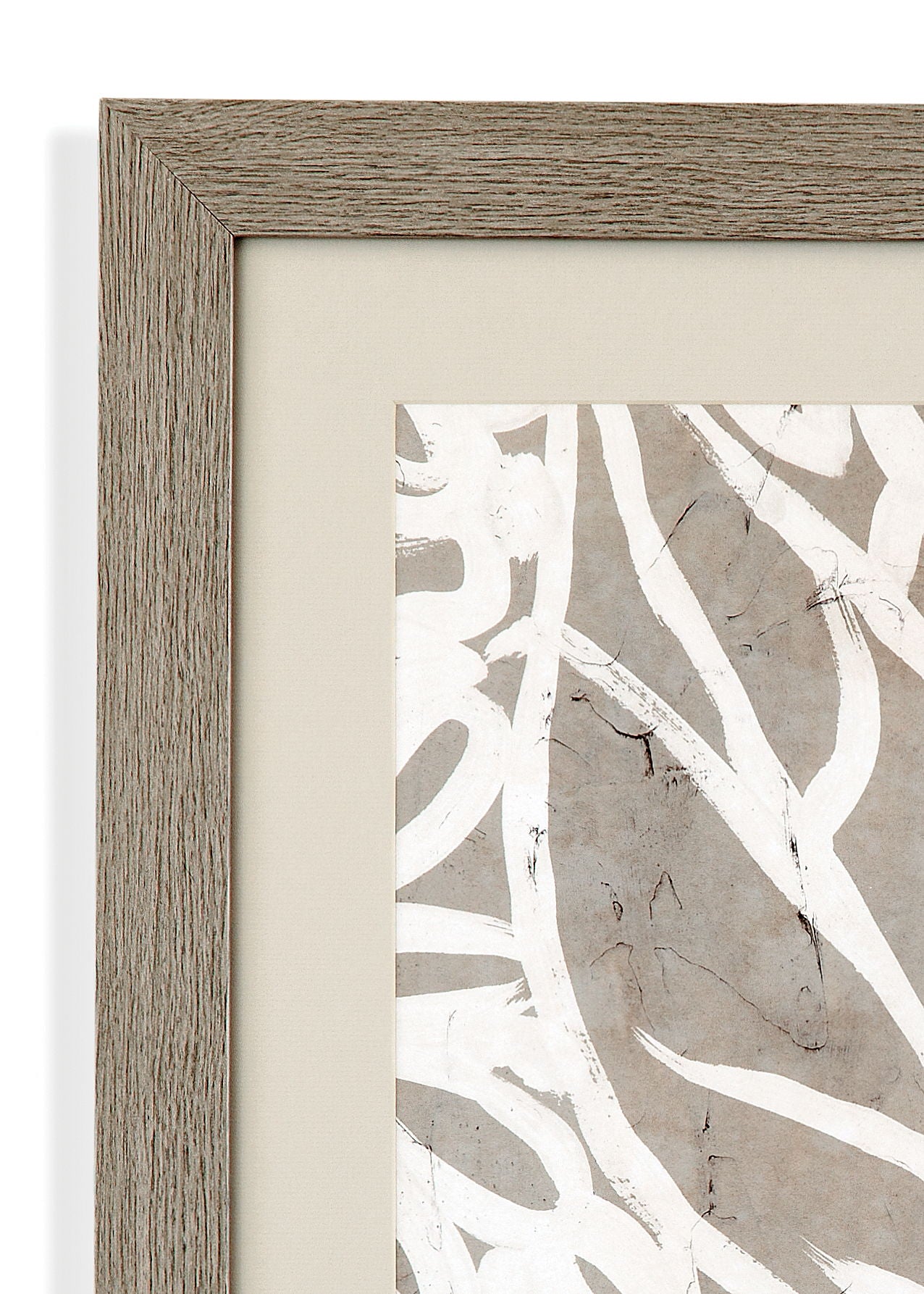 Mudcloth Foliage Framed Print (Set of 2) - Light Brown / Beige