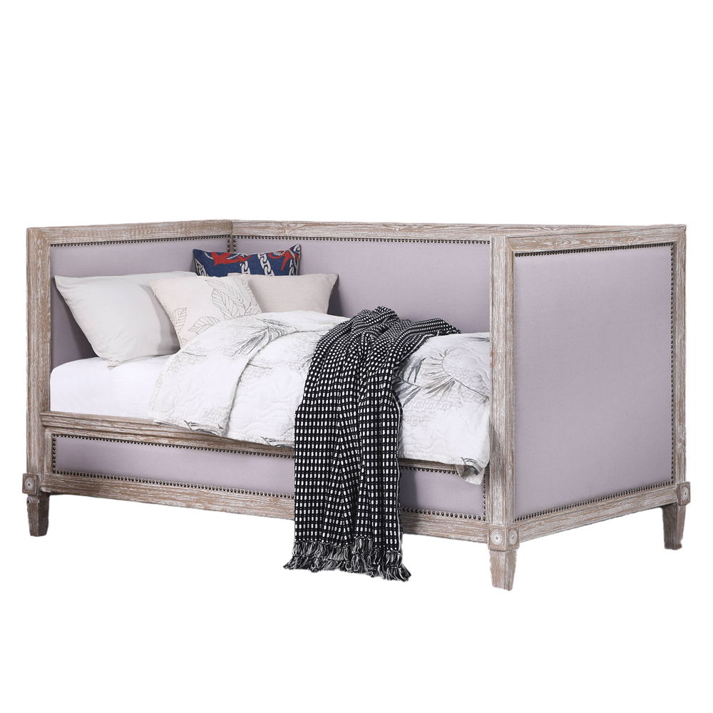 Charlton - Twin Daybed - Beige Linen & Weathered Oak