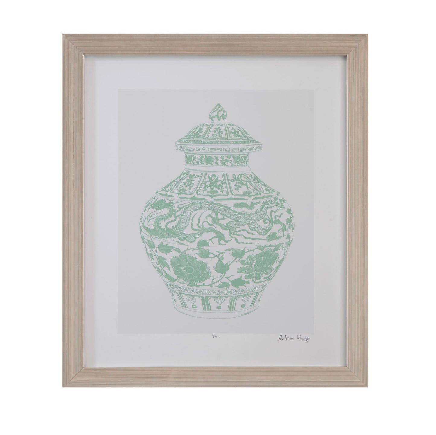 Mint Vases II Framed Print - Green / Beige