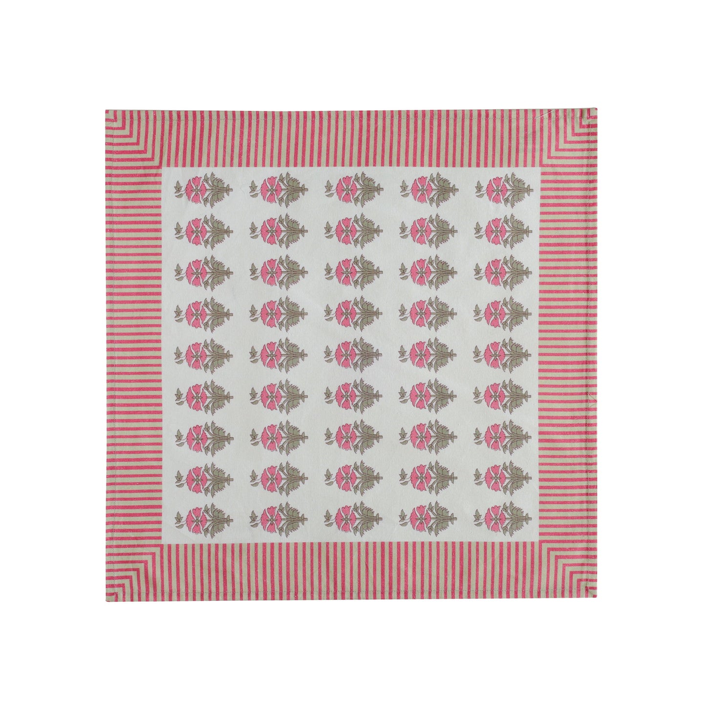 Crissy - Cotton Canvas Printed Napkins (Set of 4) - Pink Vintage Floral