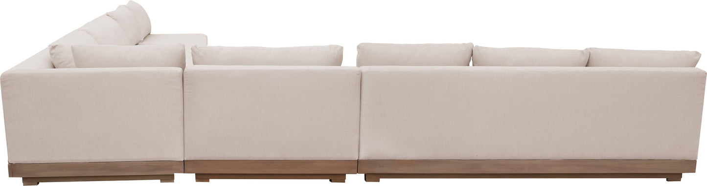 Solace - Olefin Fabric 5 Piece Outdoor Patio Modular Sectional