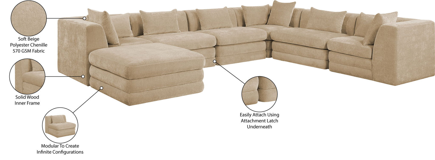 Stellar - 7 Piece Chenille Fabric Upholstered Modular Sectional