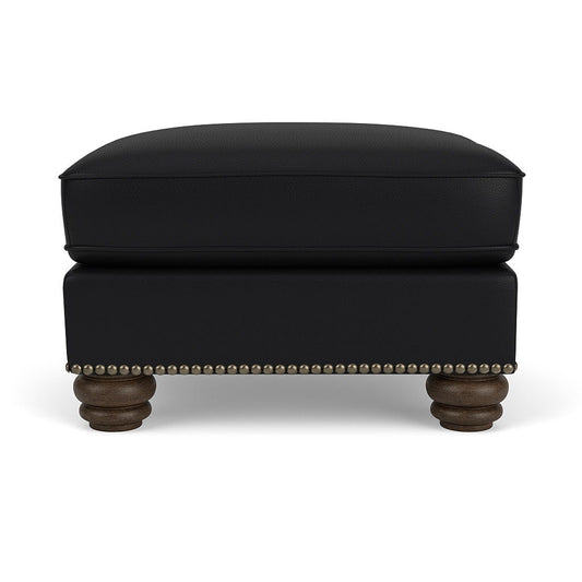 Bexley - Leather Ottoman, Nailhead Trim