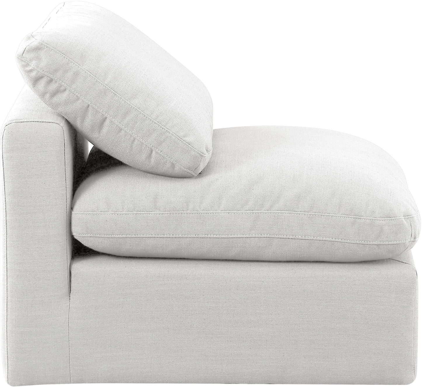 Indulge - Linen Armless Chair - White