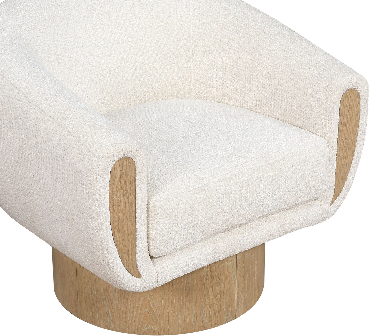 Avella - Interwoven Fabric Swivel Accent Chair - Light Brown Base
