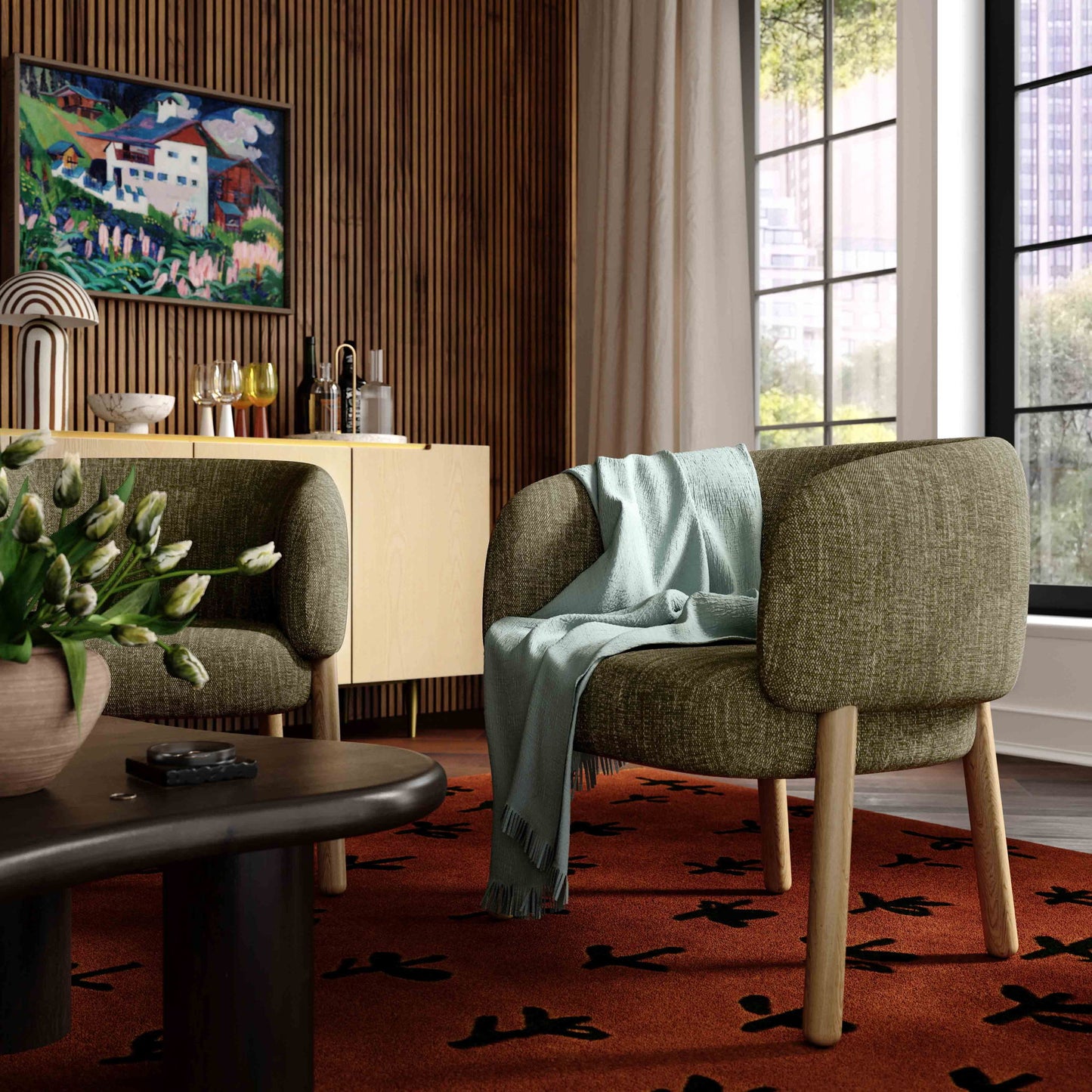 Foxy - Performance Basketweave Chenille Accent Chair