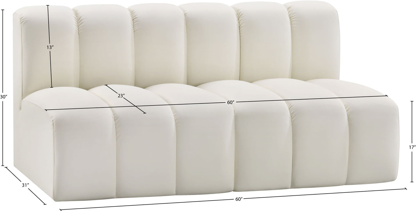 Arc - Faux Leather 2 Seats Modular Sofa