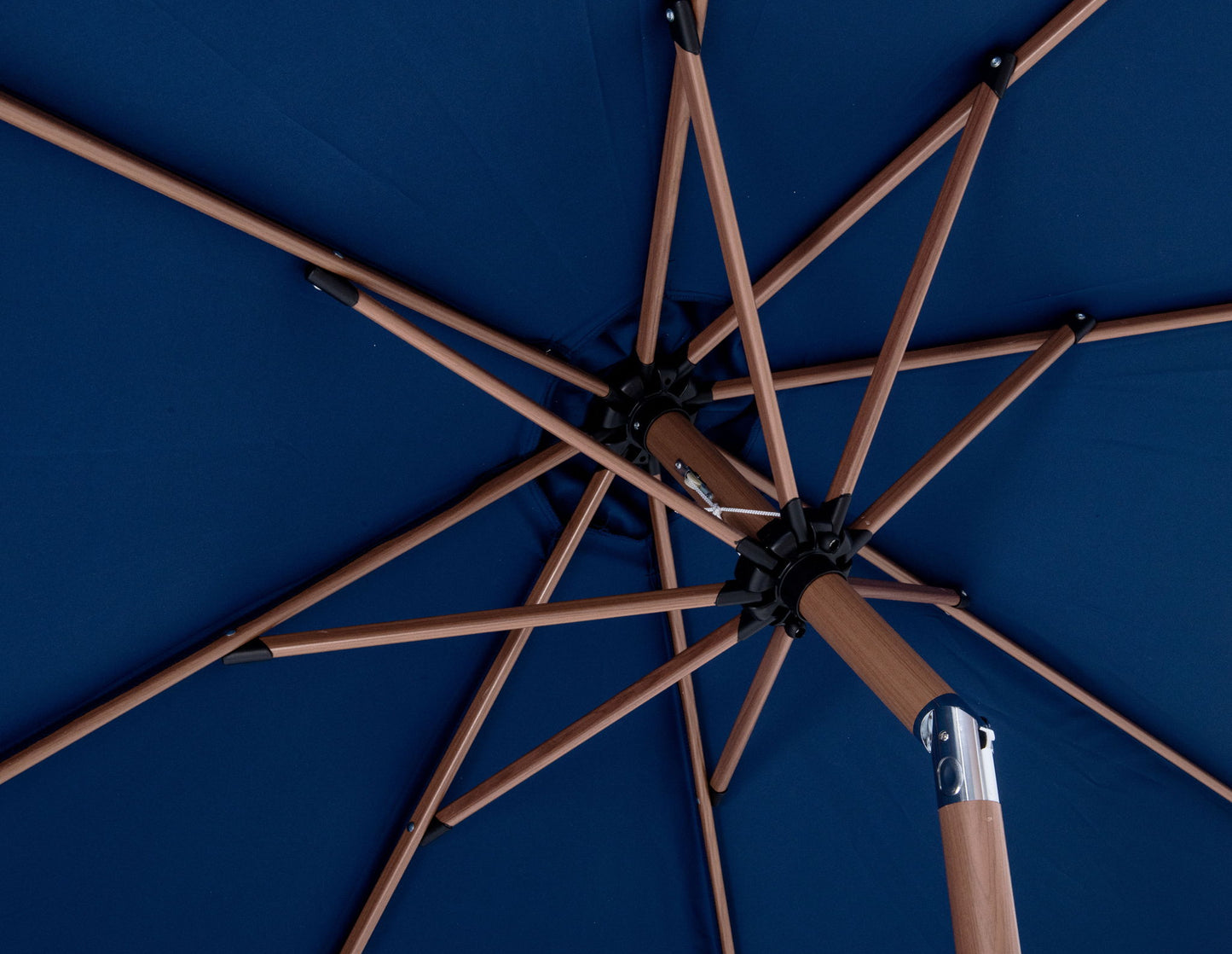 Fiji - Aluminum Patio Umbrella With Square White And Teak Base