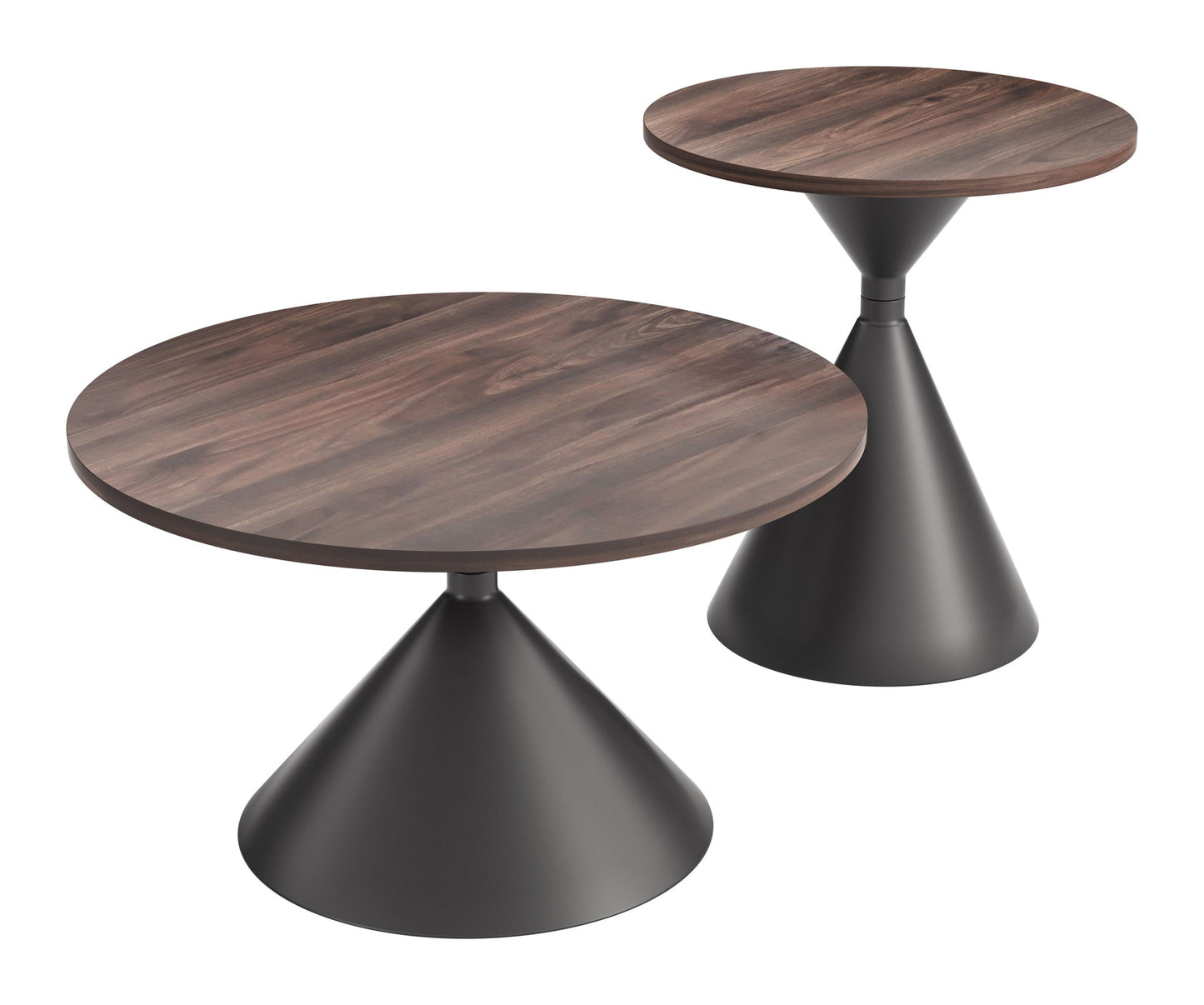 Rosk - Coffee Table Set - Walnut / Black