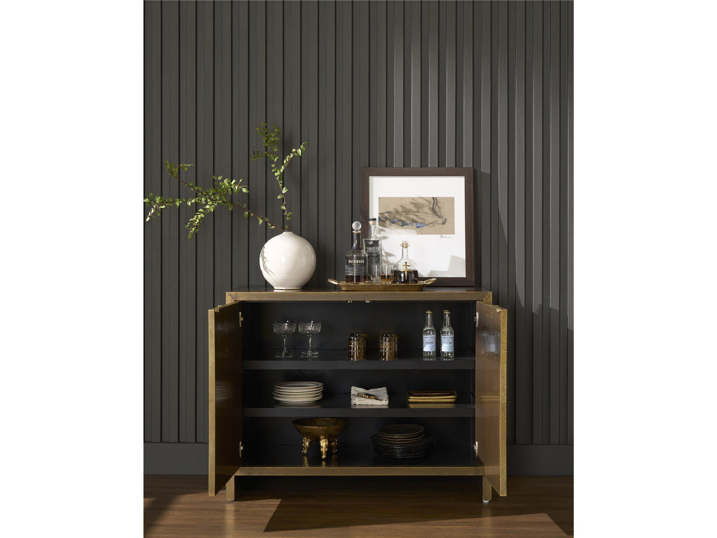 Modern - Origami Hall Chest - Gold
