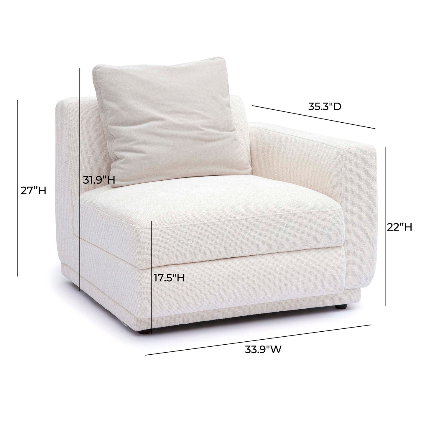 Perry - Modular RAF Corner Chair - Cream
