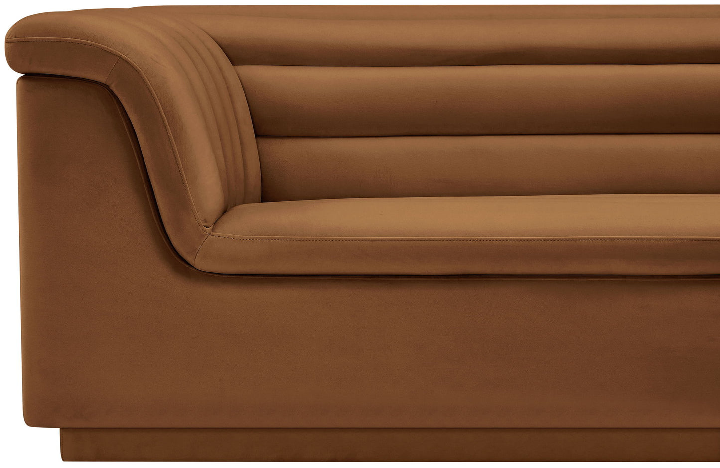 Cascade - Velvet Sofa - Saddle