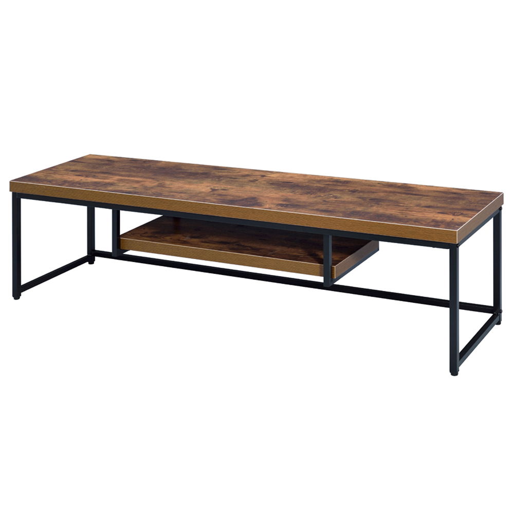 Bob - 16" TV Stand - Weathered Oak & Black Metal