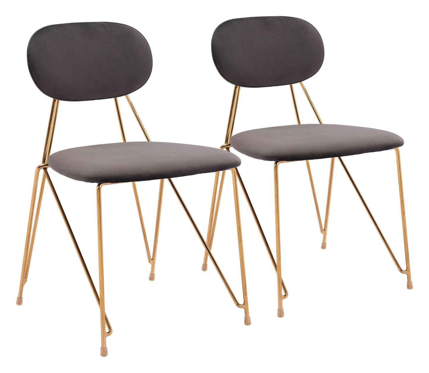 Georges - Dining Chair (Set of 2) - Gray / Gold
