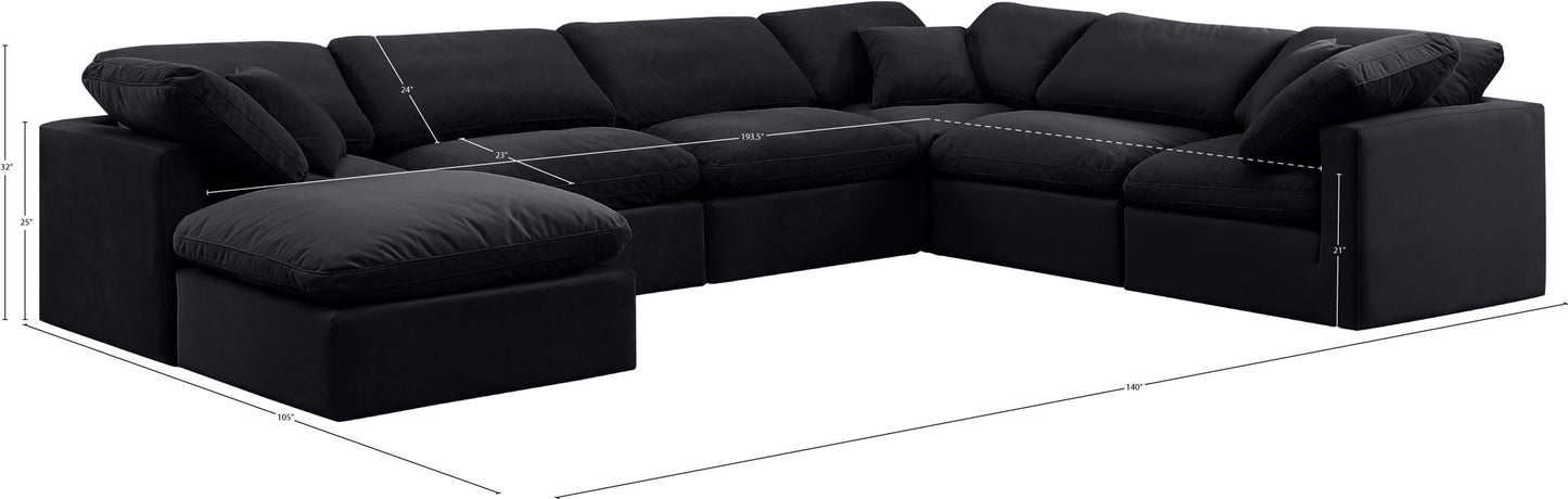 Indulge - Velvet 7 Piece Modular Sectional