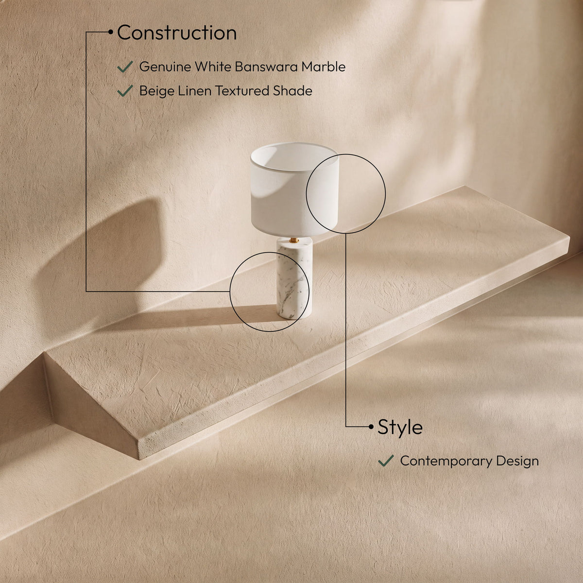 Titan -  Textured Fabric Table Lamp