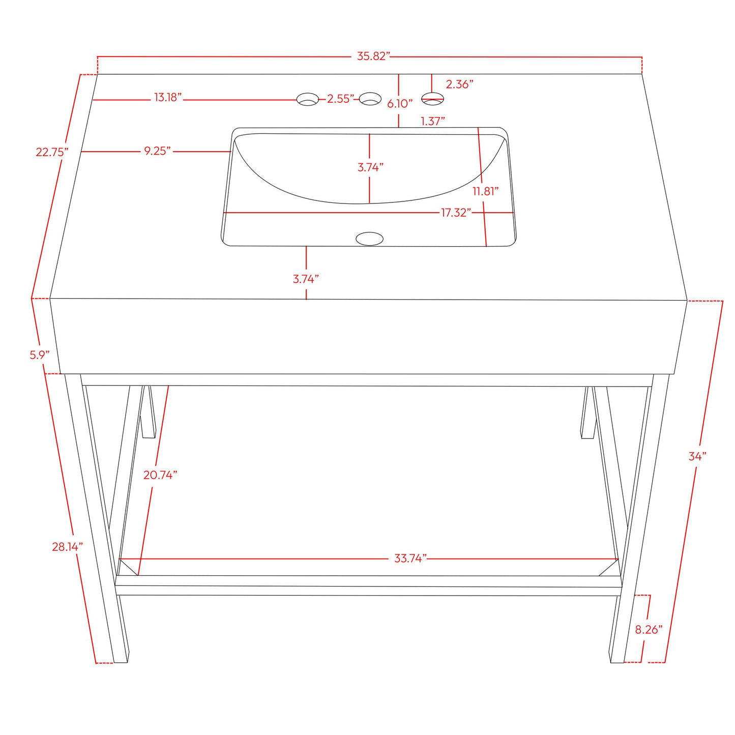 Marmo - Engineered Marble Bathroom Vanity With Chrome Base