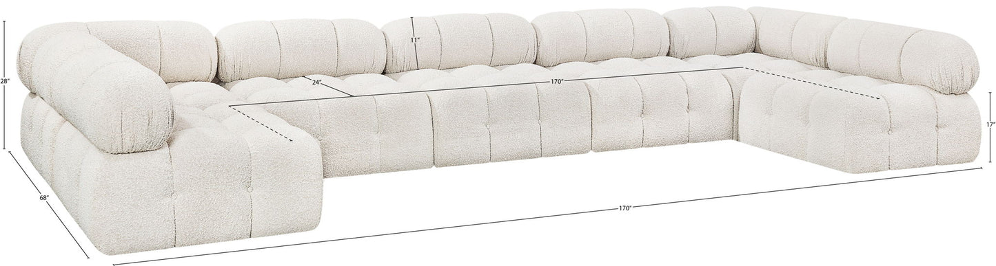 Ames - 7 Piece Boucle Fabric Modular Sectional