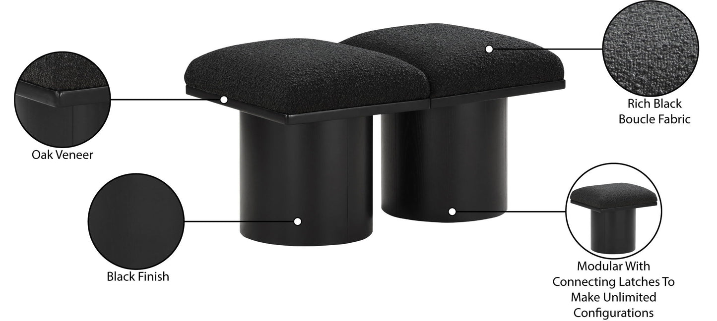 Pavilion - 2 Piece Modular Bench With Black Base