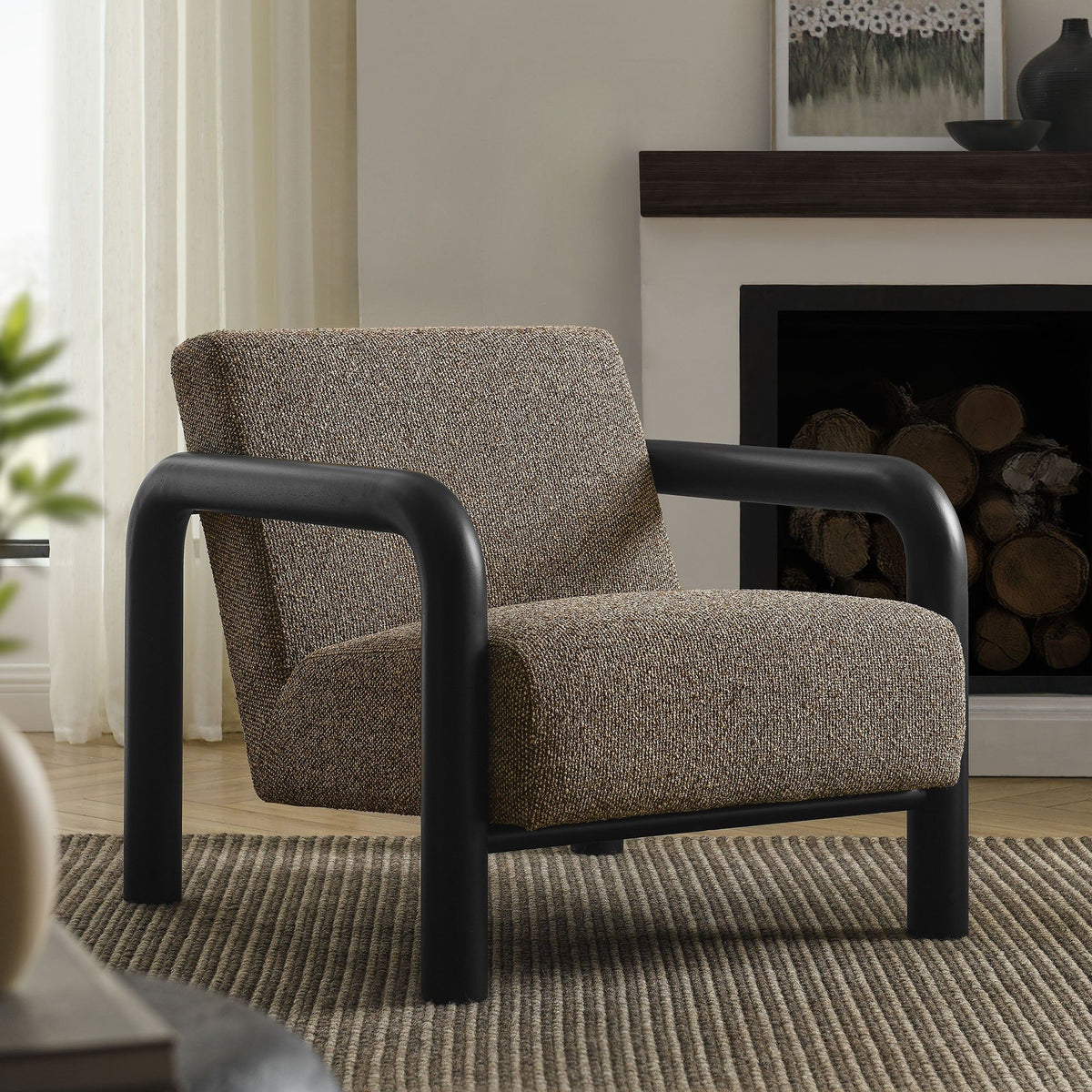 Sereno Boucle Accent Chair - Earth Black