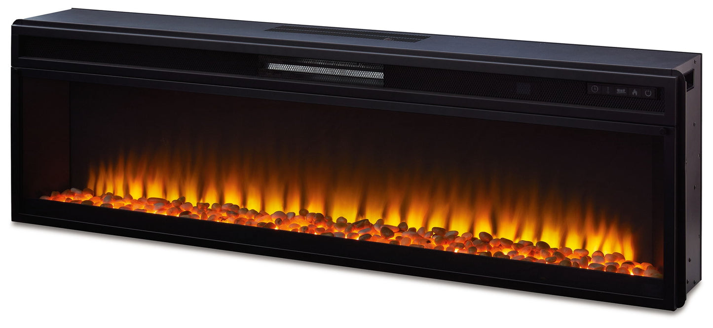 Entertainment Accessories - Wide Fireplace Insert - Black