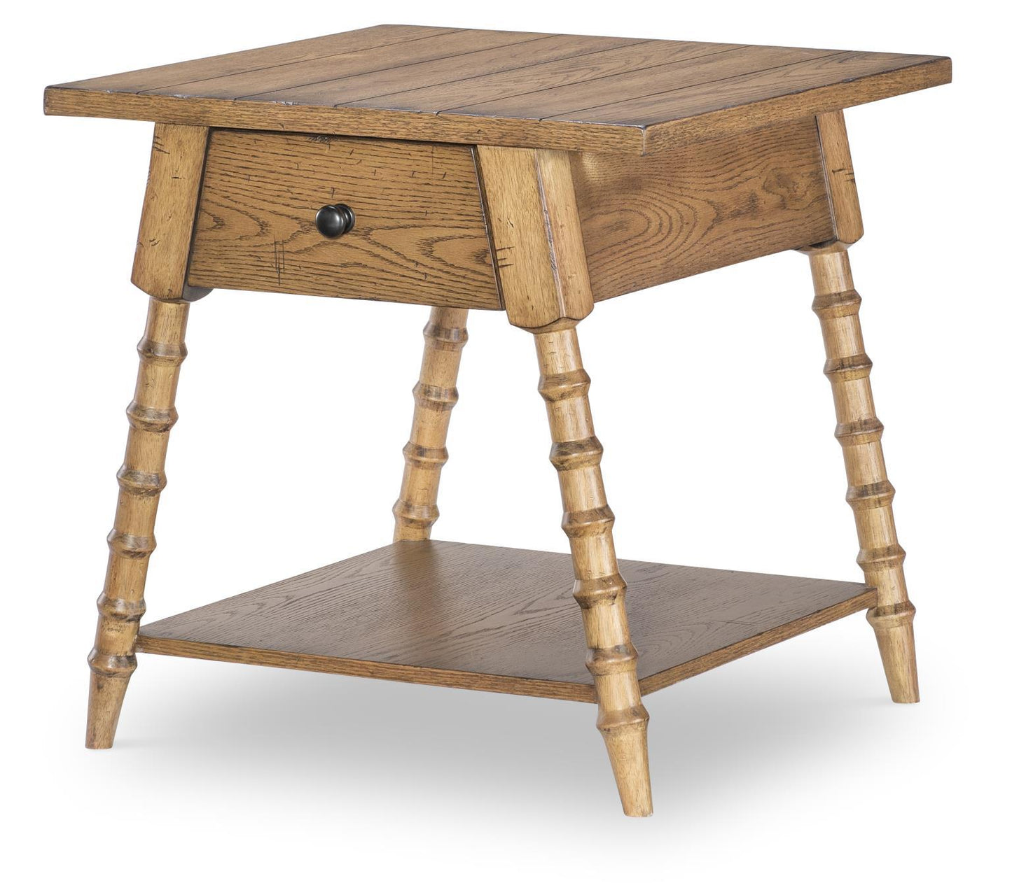 Vintage Market - Splayed Bobbin Leg 1 Drawer End Table