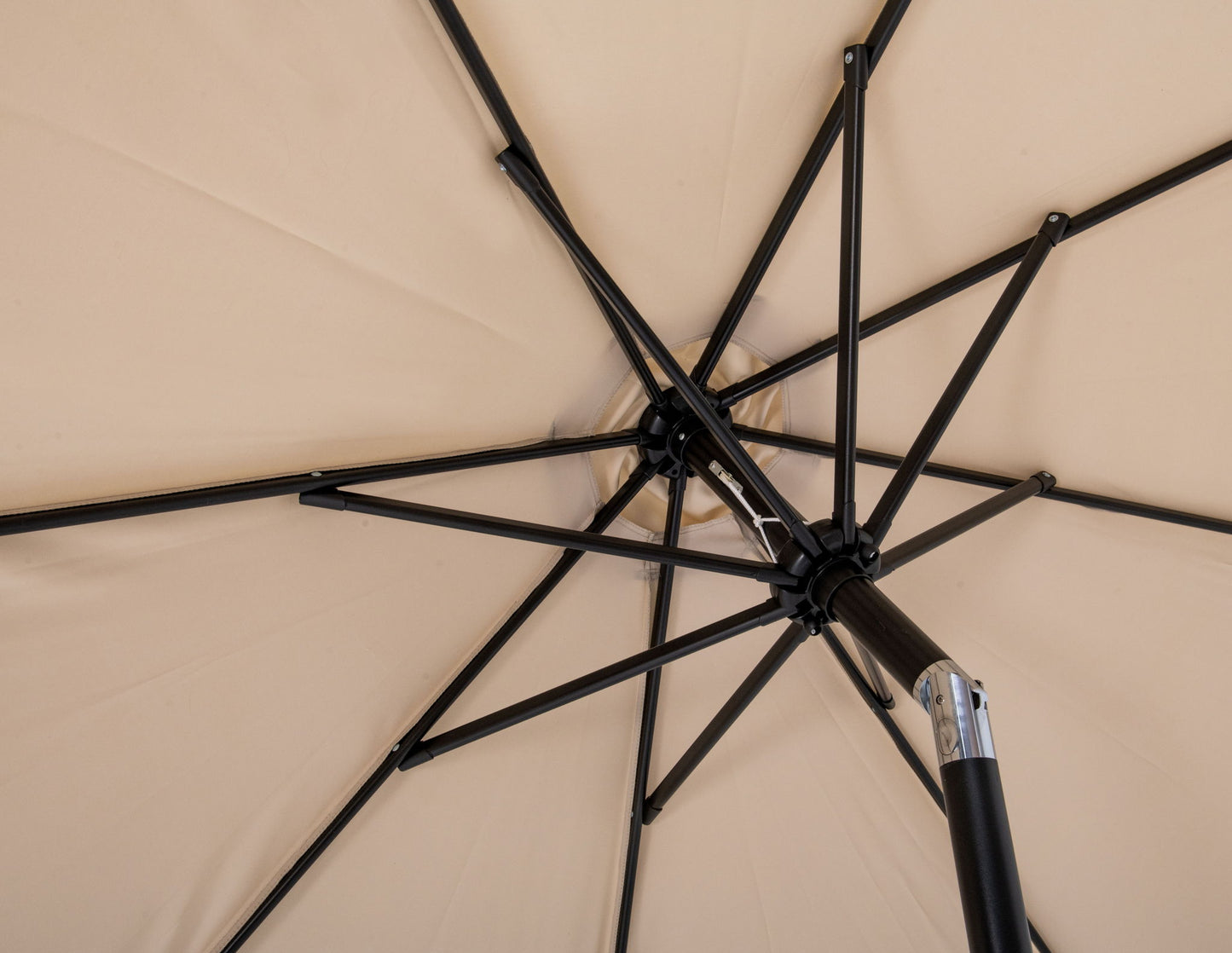 Amalfi - Aluminum Patio Umbrella - Light Brown Base / Black Pole