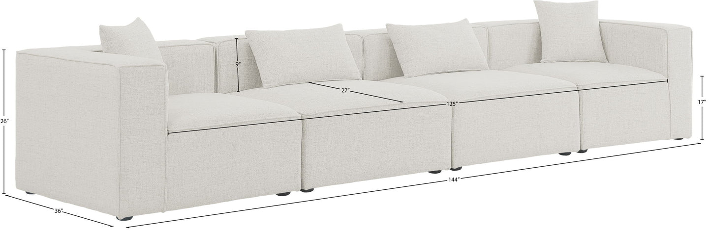 Cube - Linen Modular 4 Seat Sofa