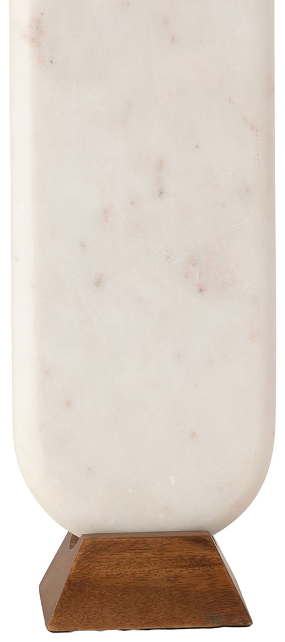 Solis - Genuine Marble And Mango Wood Base With Linen Textured Fabric Shade Table Lamp