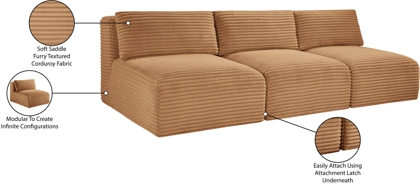 Shaggy - Fabric 3 Seat Modular Armless Sofa