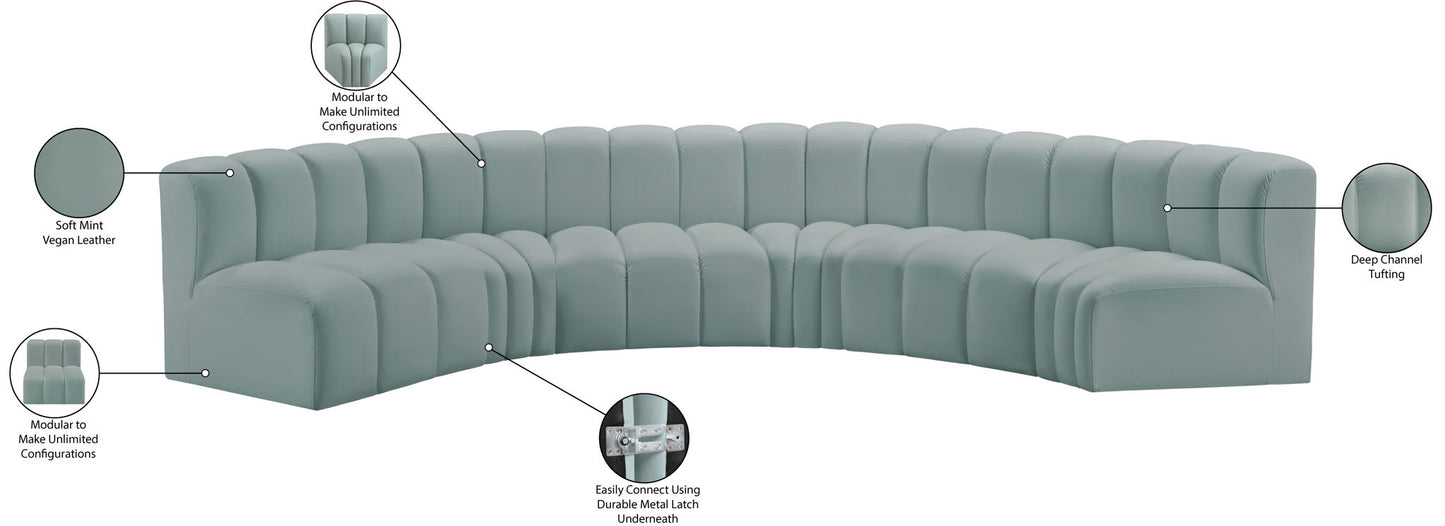 Arc - Faux Leather 6 Piece U-Shaped Modular Sofa