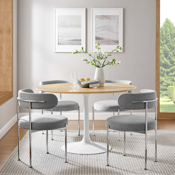 Lippa Round 48" Dining Table - Wood, White Natural
