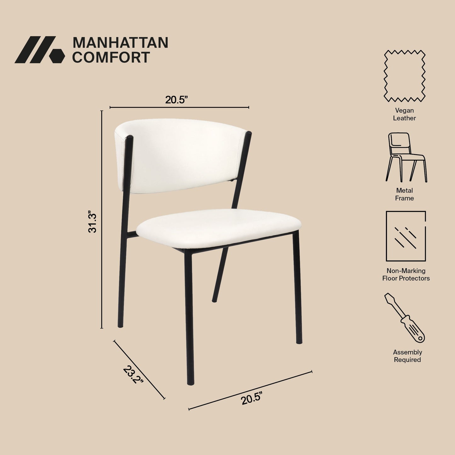 Manhattan Drift - Vegan Leather Metal Side Chair (Set of 4)