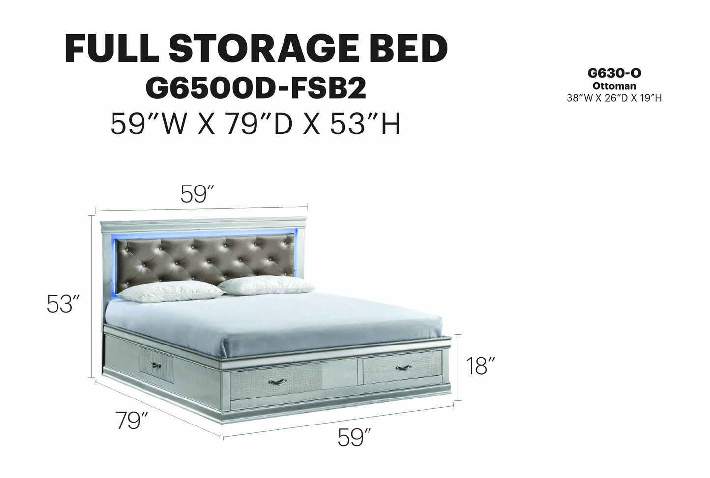 Glory Furniture - Lorana - Storage Bed